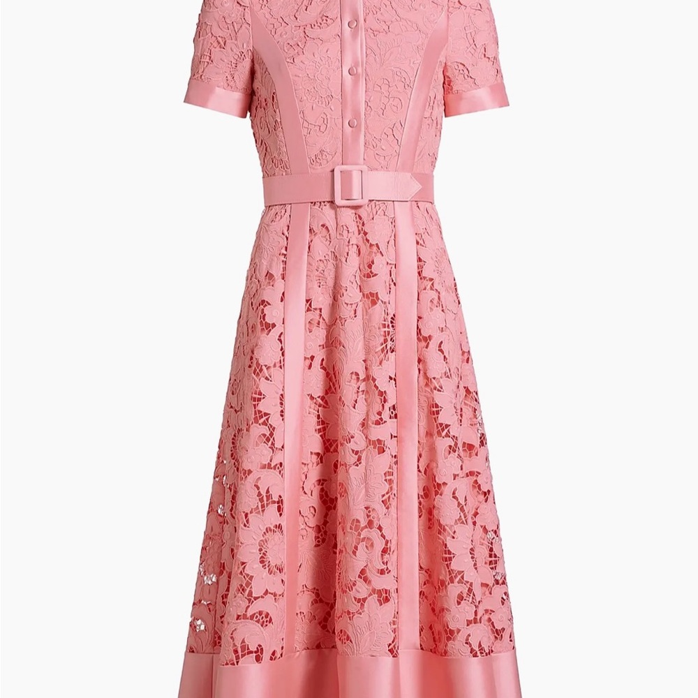 Guipure Lace Fit & Flare Dress